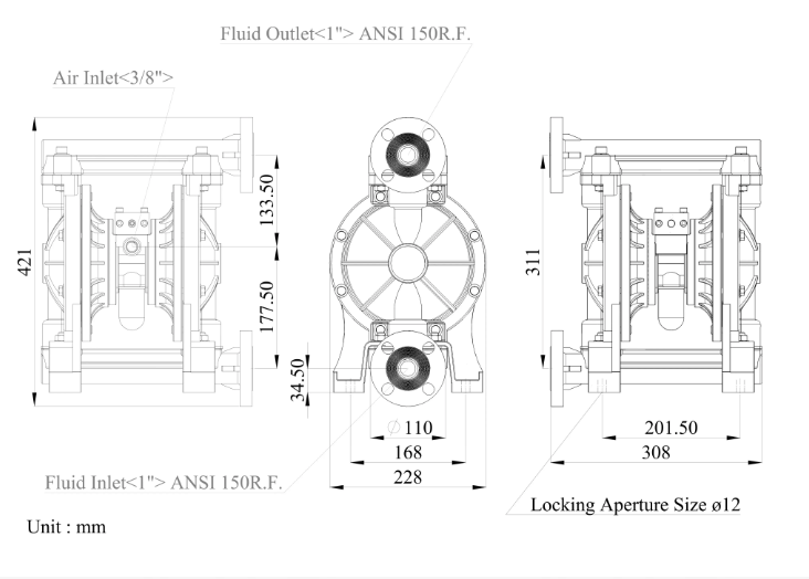 1 英吋 PP聚丙烯氣動隔膜泵浦2