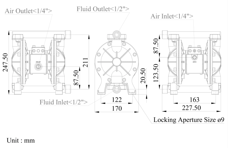 1/2 英吋 不銹鋼氣動隔膜泵浦2