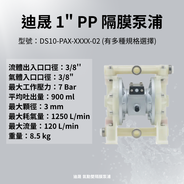 迪晟 1 英吋 PP聚丙烯氣動隔膜泵浦.png