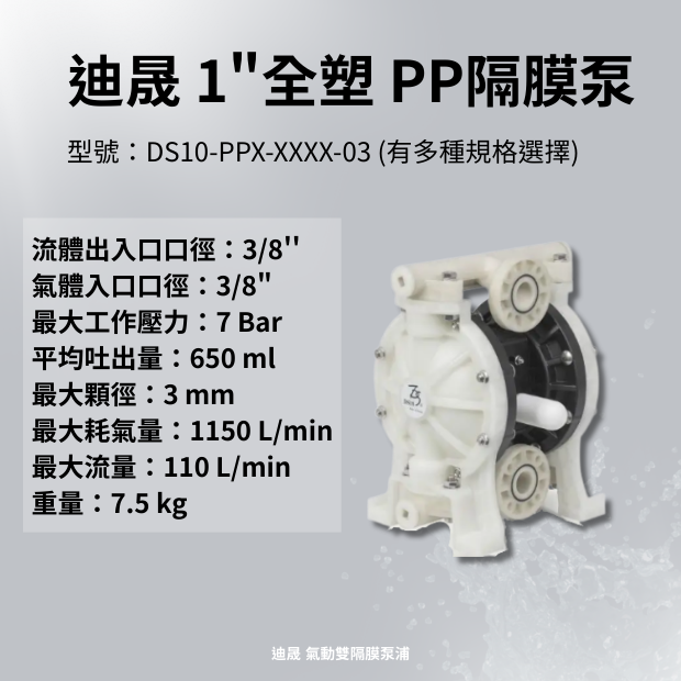 迪晟 1 英吋 全塑化PP聚丙烯氣動隔膜泵浦.png
